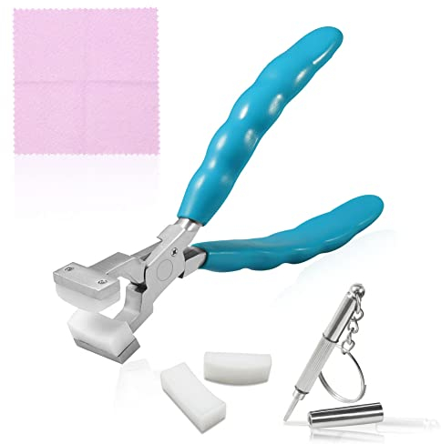 SPEEDWOX 6 Inches Bracelet Bending Pliers Stainless Steel Eyeglasses Repairing Plier Nylon Jaw, Optical Glasses Frames Repair Assembling & Adjusting Hand Tools with Screwdriver and Glasses Cloth