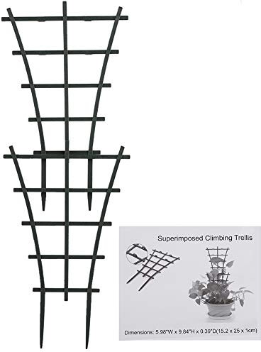 BELUAPI Paquete de 12 enrejados de plástico para plantas de jardín, escalada, enrejado, superpuestos, soporte para cultivo de plantas de vides, flores