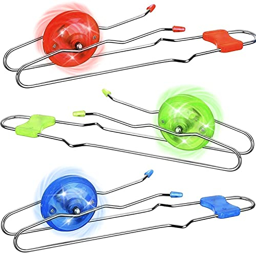 Jishi Retro Magic Rail Twirler 3 Stück leuchtendes magnetisches Gyro-Rad für Kinder, klassisches Vintage-Trick-Yoyo, sensorisches Fidget-Spielzeug, coole, einzigartige Nostalgie-Geschenke, lustige
