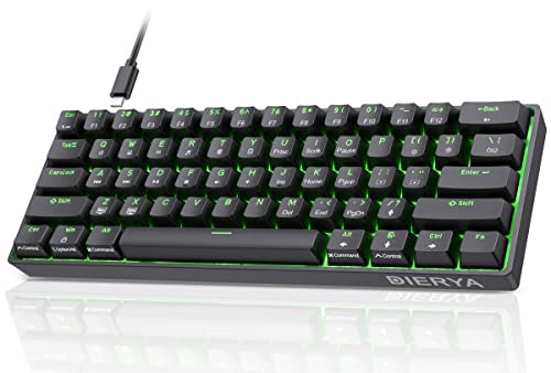Dierya DK68E Teclado Gaming, 60% Teclado Mecánico Gasket con Knob, RGB Hot Swap Switches Lineales Cremosos, Compacto 66 Teclas Anti-Ghosting, Disposición QWERTY-US (Negro, Red Switch)