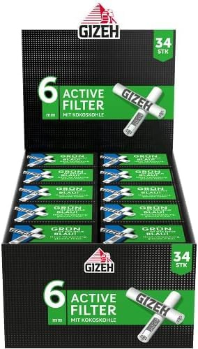Gizeh black Active Filter 6mm - 10 Boxen a 34 Filter