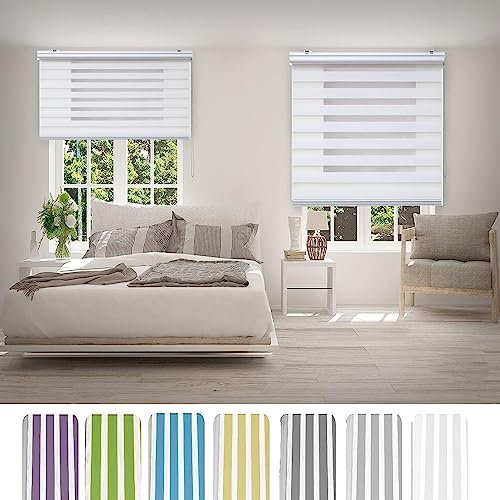 Lamellenvorhang 45 x 160 cm Sichtschutz Blendschutz Hitzeschutz Jalousie für Türen Inkl. Aller Montage-Teile für Tür und Fenster, Weiß