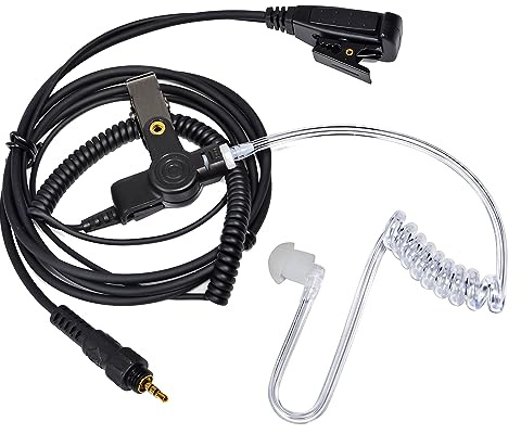 UAYESOK 1 Pin Walkie Talkie Headset Kopfhörer Ohrhörer mit PTT-Mikrofon für Motorola CLP446 CLP1010 CLP1040 CLP1060 HKLN4455 HKLN4487 Security Funkgerät 1-Draht mit Schallschlauch
