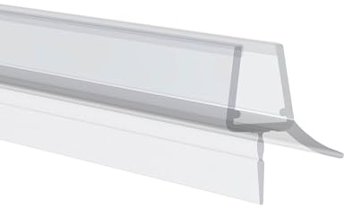 Gedotec Duschtürdichtung 135° | 1 Stück | Glasbodendichtung mit seitlicher Duschlippe | Länge: 2 m | Duschdichtung 6 mm - 8 mm | Türbodendichtung PVC wasserabweisend | Duschkabine Dichtung Duschtür