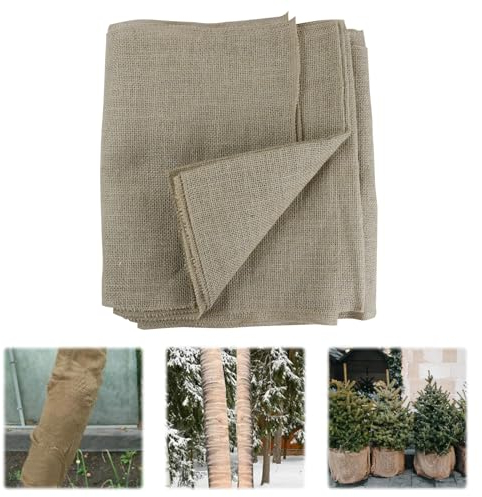Les-Theresa Telo Juta Copertura Piante, 10mx35cm Copertura Antigelo per Piante Naturale Panno Antigelo per Piante, Telo Protezione Piante Inverno per Gelo E umidità, Protezione Nutriente