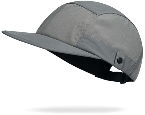 CLAPE 5 Panel sportkeps män lätt andningsaktiv löparkeps snabbtorkande basebollkeps UV-skydd sommarmössa unstructured sköldpadda, WBQSG1-grå, one size