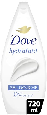 DOVE - Gel Douche - Essentiel Hydratant - Nettoie en douceur et adoucit la peau - Testé dermatologiquement - 0% Sulfate- 720 ml