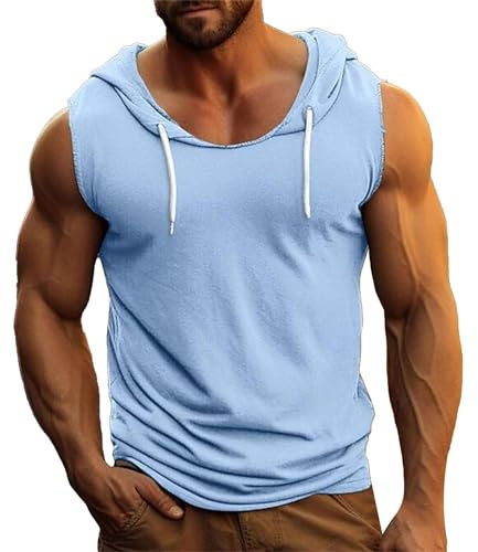 Herren Tank Top Ärmelloses Shirt Fitness Muskelshirt,Sporttanktop,Muskelshirt Weit Ausgeschnitten,Sommertops,Weites Tanktop,Unterhemd Shirt