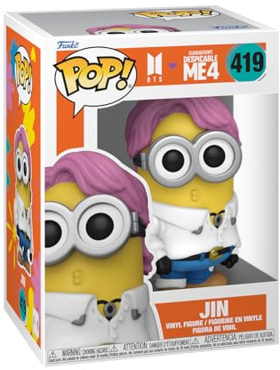 Funko POP! Rocks: Minions X BTS - Jin - BTS + Minions - Vinylfigur för samlare - Presentidé - Officiell Merchandise - Leksaker för barn och vuxna - Film- och musikfans - Modellfigur för samlare
