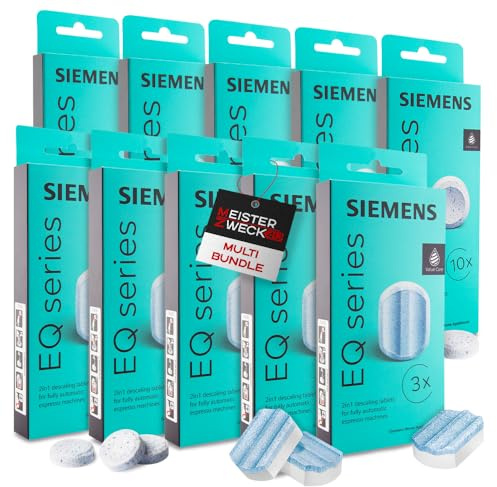 MEISTERZWECK4U 50x Reinigungstabletten & 15x Entkalkungstabletten kompatibel mit Siemens EQ Series Kaffeevollautomaten - Reinigung Kaffeeautomat - Entfernt Kaffeeöle aus der Brüheinheit, entfernt Kalk