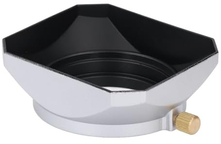 Paraluce in Metallo Premium da 43 Mm con Struttura in Lega di Alluminio e ABS, Compatibile con Obiettivi per Fotocamere Digitali da 25 Mm o Lunghezza, Argento H