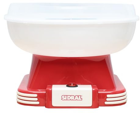 SIDRAL Máquina de Algodón de Azúcar en Casa – Con 10 palos de bambu reciclables mas Cuchara medidora, Maquina Algodon de Azucar, Fácil Uso para Adultos