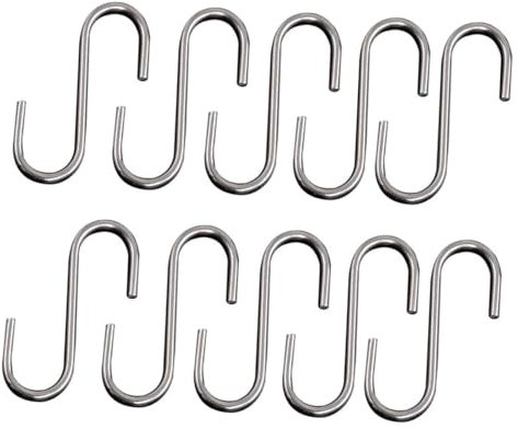 Ganchos for colgar en forma de S, 10 piezas, gancho for cortina de ducha, gancho for cocina, gancho for utensilios de cocina, gancho for colgar, ganchos for colgar en la cocina, gancho for carne de ac