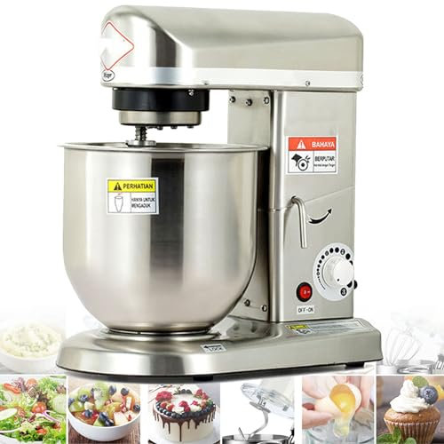 Mélangeur sur pied commercial de 10 L avec 3 vitesses et moteur de 500 W avec batteur à bol mélangeur et crochet pétrisseur, mélangeur électrique pour cuisine commerciale Construction en acier