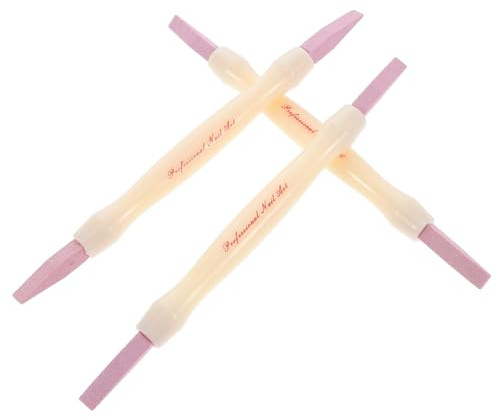 BELLIFFY Bimsstein Nagelfeile 3 Stück Doppelkopf Nagelhautentferner Stift Kompakt Robust Für Maniküre Und Pediküre Nagelpflege Unterwegs