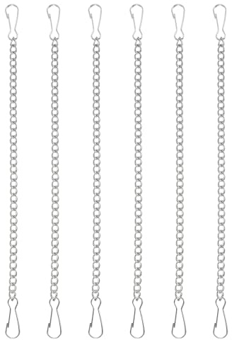 PATIKIL Hanging Chains with Hooks, 6 Pcs Plant Hangers for Bird Feeders Planters Lanterns Wind Chimes Chalkboard and Ornaments, Silver