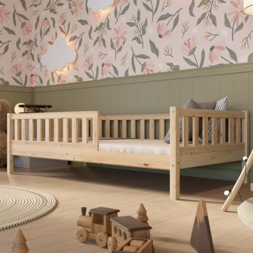 Crazy Pine Montessori Kinderbett Crazy Basic 100x200 cm - 19 cm Füße -Natur