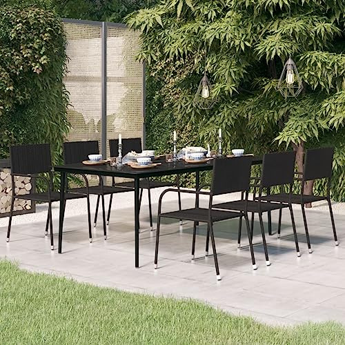Kaloriko Garden Dining Table Black Powder-Coated Steel Furniture, Outdoor Foldable Camping Table for Living, Kitchen, Picnic, Hallway