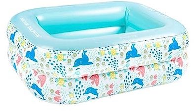 OUYUE Piscina Hinchable Castillo Inflable Piscina Aireada Jardines Al Aire Libre Use Piscina Inflable sobre El Suelo Piscina para Exteriores(150 * 110 * 60cm)