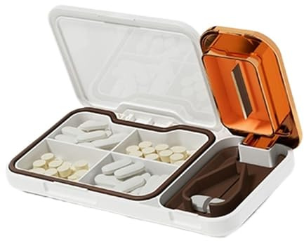 LVYUDS Doméstico Partidor De Pastillas Silicona Pequeño Grande Comprimidos Extraíble Corta Pastillas Almacenamiento Pill Cutter Mitad Fácil De Tragar(Blanco)