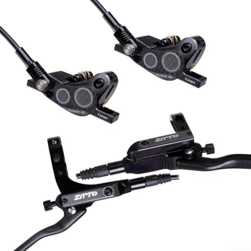 Set di freni idraulici per bicicletta a disco a quattro pistoni per mountain bike (nero)