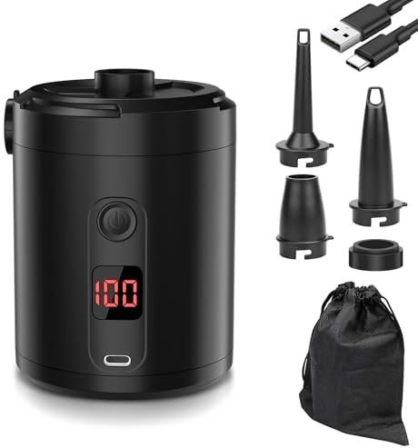 Lytool Electric-Air-Pump 5200mAh Portable Mini Air Pump with LED Display 4 KPa Rechargeable Electric Pump Fast Inflation/Deflation for Bed Mattress Inflatables Paddling Pool Beach Toys