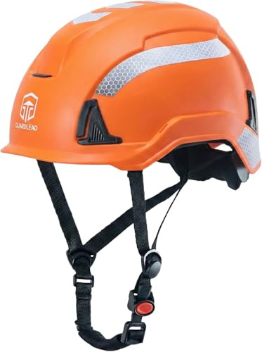 GUARDLEAD Casque de Chantier en 397& en 50365, Non Ventilé, Visière Courte | Doublure EPS anti-choc, Système d'accessoires modulaire, Isolation électrique, Hautement réfléchissant, Conception légère