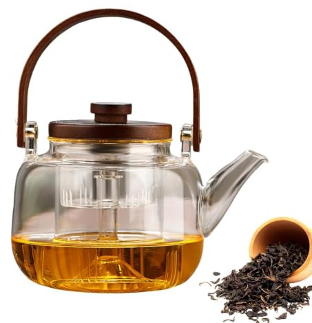 Jarra De Vidrio Para Té Jarra Vidrio Resistente Al Calor 1 Litro Con Tapa Y