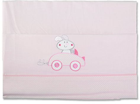 PEKITAS Juego De 3 Piezas De Sábanas Finas para Coche/Capazo/Carrito 40X80 CM 100% Algodón Hecho EN Portugal(Funda Almohada + Sabana + Bajera con Goma, Car Rosa)
