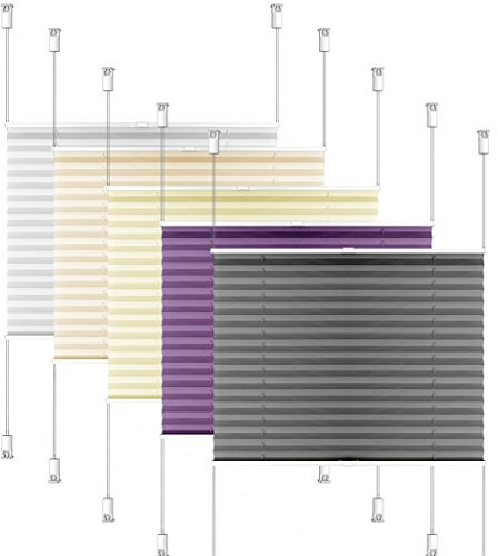 SIENOC Plissee Klemmfix Fenster Plissee Rollo Sonnenschutz Ohne Bohren Rollo Fenster & Türen inkl. Zubehör (Grau, 100x130 cm)