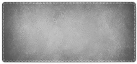 Silent Monsters Mouse Mat Size XX Large 35 x 16 inches / 90 x 40 cm, grey, Stitched Edges, washable & rollable Mouse Pad, Gaming Home Office Mousemat, Mousepad non-slip & quiet, Desk Mat XXL