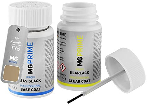 MG PRIME Autolack Lackstift Set für Hyundai TY5 Milk Tea Pearl Metallic Basislack Klarlack je 50ml