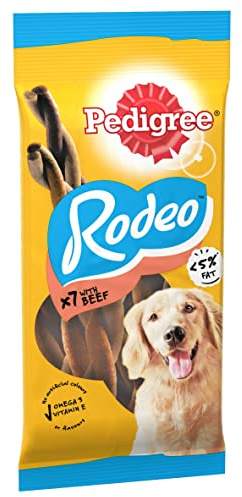 Pedigree Good Chew - Hundeleckerli - für mittelgroße Erwachsene Hunde - mit Rindfleisch - 7 Kausnacks (12er-Pack) 123 g x 12
