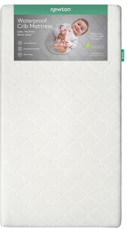 Newton Baby Waterproof Crib Mattress and Toddler Bed - Ultra-Breathable Proven to Reduce Suffocation Risk, Washable Core & Cover, All-Stages, Infant to Toddler, Deluxe 5.5 Thick - White