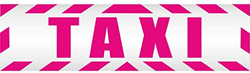 INDIGOS UG - Magnetschild Auto Taxi mit Rahmen 30 x 8 cm pink - Magnetfolie LKW Truck Transporter Baustellenfahrzeug Firmenwagen - flexibel abnehmbar, wetterfest & wiederverwendbar