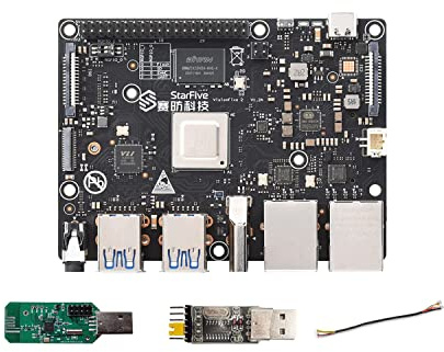 VisionFive2 RISC-V LPDDR4 8GB RAM AI Single Board Computer basierend auf StarFive JH7110 SoC mit 2 x 1 GBIT LAN Port Gigabit Ethernet und WiFi für IOT Vision Application Support Linux Debian