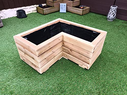 Willow L-Shaped Corner Wooden Planter (60cm x 60cm x 42cm)