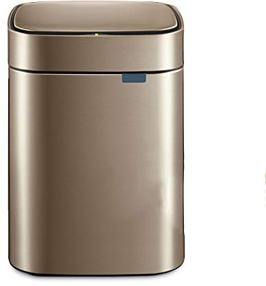 Poubelle Cuisine Chambre à coucher carrée Chambre à coucher Salon Corbeille en acier inoxydable Poubelle à induction automatique Can Métal Cuisine Corbeille peut avec doux couvercle Poubelle / Poubell