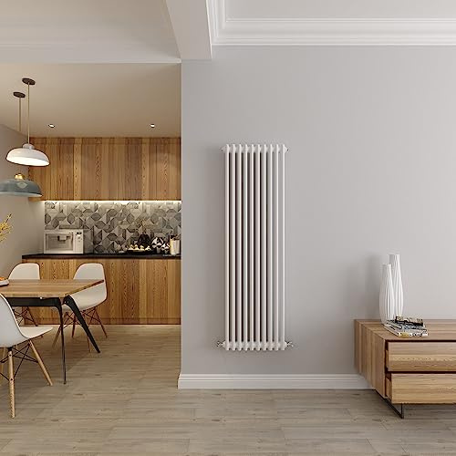 Radiatore verticale a 2 colonne in ghisa, riscaldamento centralizzato, antracite/grigio, 1500 x 470 mm, perfetto per Kithcen, soggiorno, bagno