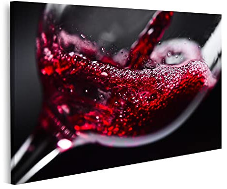 Prime Bild auf Leinwand Rotwein Im Weinglas Auf Schwarzem Hintergrund Wandbild Poster Kunstdruck Bilder