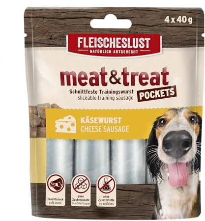Fleischeslust Meat & Treat Pockets Käsewurst (4 x 40g)
