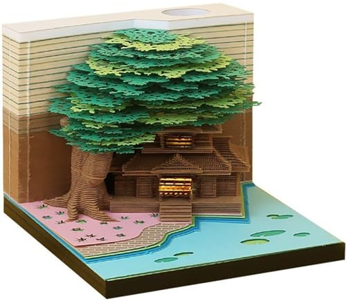 Blocco Note 3d 230 Fogli Blocco Note Casa Sull'albero Blocco Note Artistico Con Intaglio Di Carta Con Regali Antiaderenti 3d Con Luce a Led