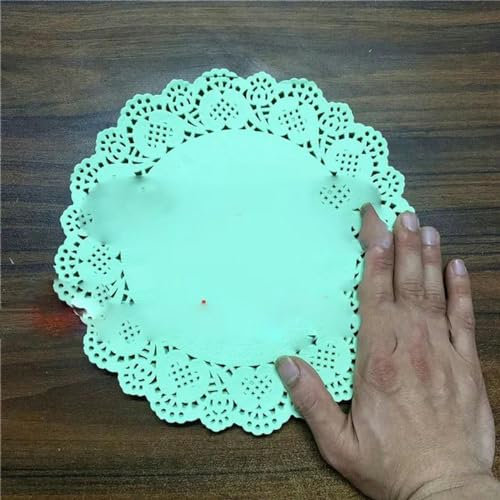 KEYNCO 20 centrini rotondi in carta da 24 cm, colore oro, rosso, rosa, blu, diametro 240 mm, per decorazioni natalizie, matrimoni, feste, verde, 20 pezzi