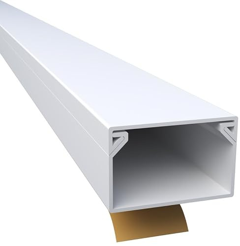 CILSON WDK2516SW 6700130 Kabelkanal Selbstklebend 25x16mm Weiß - 1 m / 1000 mm, Breiter Kabelschutz, Leicht zu Installieren