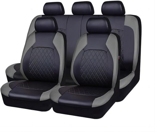 GeRRiT 9 Stück Auto Leder Sitzbezüge Set für Buick Lacrosse 1.Generation 2004 2005 2006 2007 2008, Wasserdicht Sitzbezug Allwetter rutschfest Bequem Sitzbezügesets Schonbezug Set,Grey