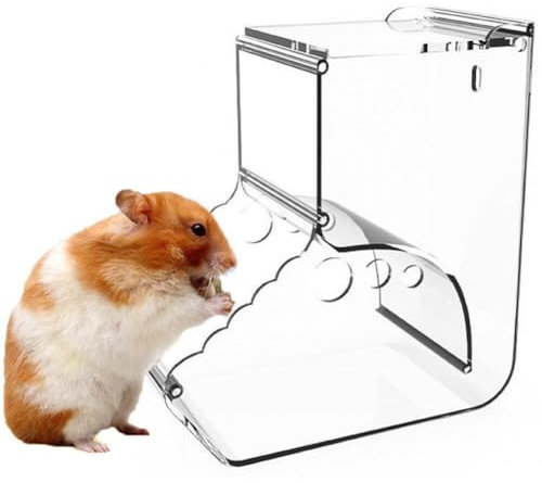 Lipfer Automatic Hamster Feeder, Transparent Hamster Feeder Food Dispenser for Small Pets Such as Hamsters, Hedgehogs, Squirrels, Guinea Pigs, Birds