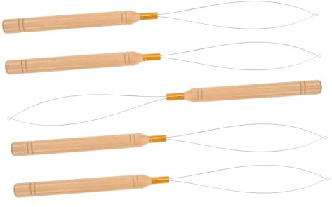 SEWACC 5stücke Perleneinfädler Holz Für DIY Perlenbastelprojekte Werkzeug Zum Einfädeln Von Perlen Flüssigsilberperlen Und Kleinen Perlen Für Schmuckherstellung Und Perlenschalen