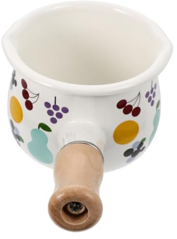 DECHOUS Pot à Lait Émail Petite Casserole à Lait Portable Chauffe-beurre Avec Poignée Pour Cuisson Facile