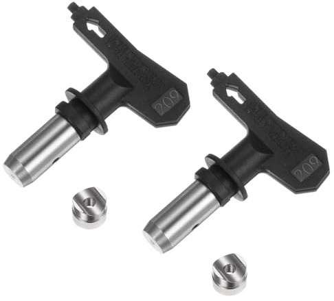 sourcing map 2 x wendbare Sprühspitzen für Airless-Sprüher, 209 Farbsprühdüsenspitzen, Spritzmaschinenteile für Haus, Garten, Gebäude, Zäune, Schwarz