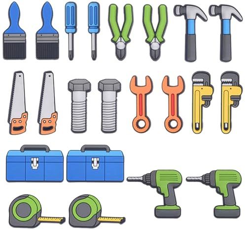 22 Pièces Décorations De Chaussures À Outils, Décorations De Chaussures En Pvc, Décorations De Chaussures Créatives, Décorations De Chaussures Mignonnes, Accessoires De Décoration De Chaussures